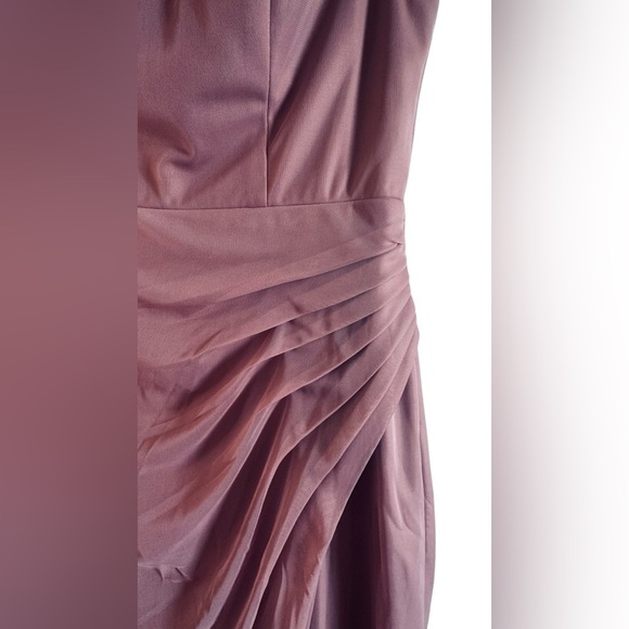 Azazie Strapless Dress in old rose Elegant mauve gown with ruched detailing - Picture 8 of 12